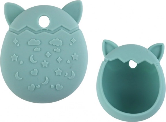 Silikonowe etui na Tamagotchi z kocim wzorem i turkusowym odcieniem