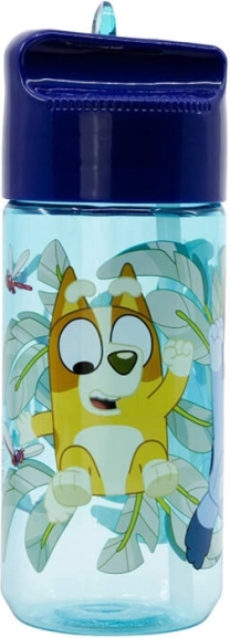 Dziecięca butelka na wodę z ustnikiem i słomką Stor Bluey 430 ml, niebieska