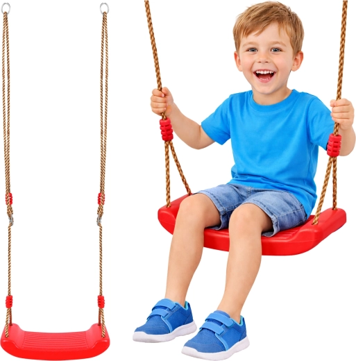 Dziecięca plastikowa huśtawka KRUZZEL czerwona