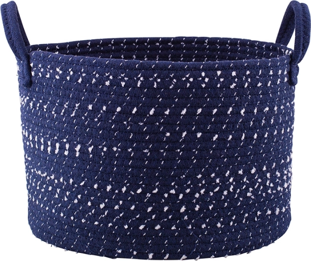 Pleciony kosz do przechowywania granatowy 32 × 32 × 22 cm