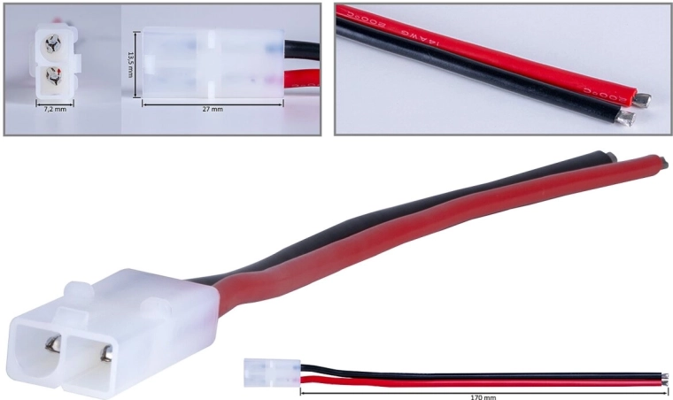 Złącze Tamiya z silikonowym przewodem 2,5 mm², 17 cm