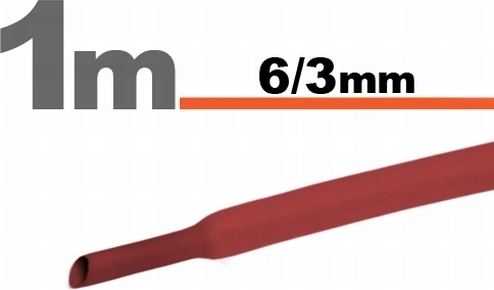 Czerwona koszulka termokurczliwa 6/3 mm