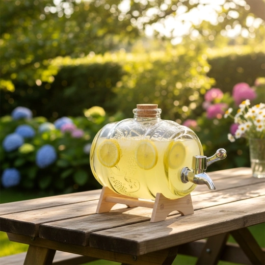 Korkowe wieczko i szczelny kranik