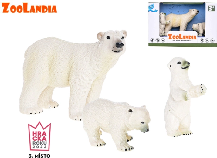 Zoolandia niedźwiedź polarny z młodymi – zestaw plastikowych figurek