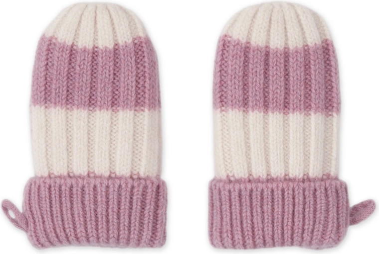 Rękawiczki merino Lodger Stripe mauve 0–12 miesięcy