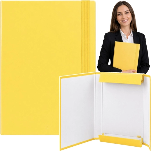 Teczka skrzydłowa na dokumenty A4 z gumką, twarda, żółta 34,5 cm – 1 sztuka
