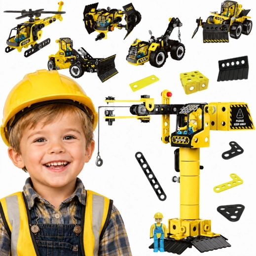 Woopie zestaw konstrukcyjny Pojazdy budowlane STEAM 6 w 1, 223 elementy