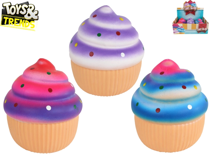 Toys&Trends Mega Squeeze Cupcake – antystresowa zabawka do ściskania i rozciągania 13 cm (6 szt., mix kolorów)