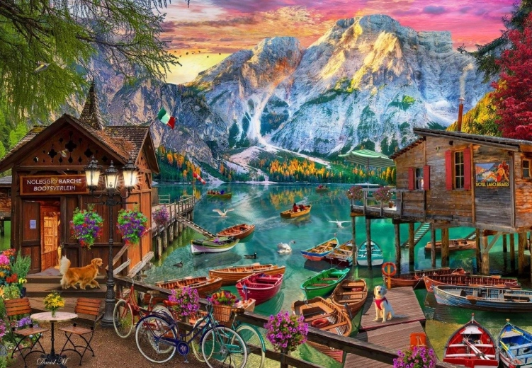 Puzzle Jezioro Braies, Włochy 1000 elementów