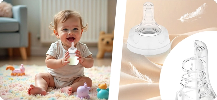 Dynamiczny silikonowy smoczek dla naturalnego ssania