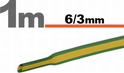 Koszulka termokurczliwa żółto-zielona 6/3 mm