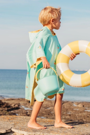 Quut dziecięce ponczo plażowe z kapturem Banana Blue