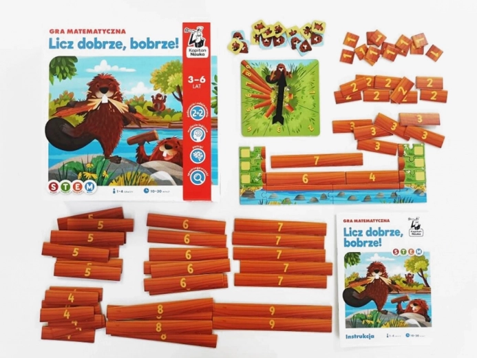 Edukacyjna gra Licz dobrze, bobrze! dla dzieci 3–6 lat