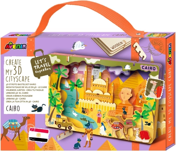 Drewniane puzzle 3D panorama miasta Kair AVENIR
