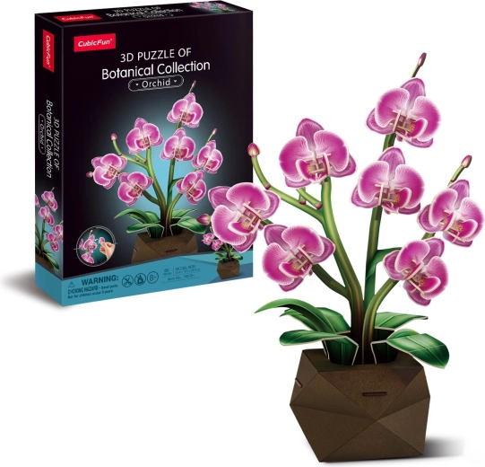 CubicFun Puzzle 3D Kolekcja botaniczna: Orchidea, 85 elementów