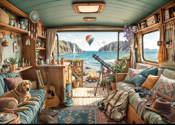 Puzzle Kemping nad brzegiem morza 500 elementów BLUEBIRD