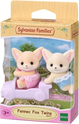 Sylvanian Families bliźnięta pustynnych lisów z wózkiem