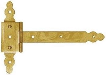 Ozdobny zawias bramkowy 250 × 215 × 35 mm, stal żółto ocynkowana