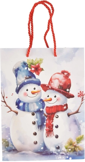 Papierowa torba prezentowa z zimowym motywem bałwanka 18 × 10 × 23 cm