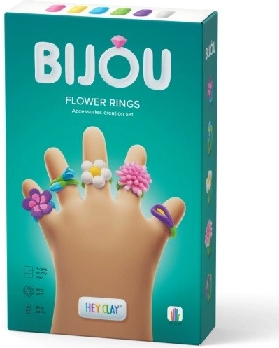 Hej Clay Plastikowe pierścionki w kształcie kwiatów Bijou