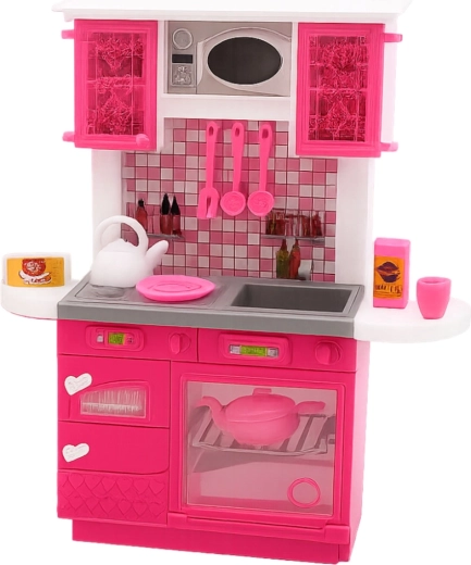 Realistyczna zabudowa kuchenna z piekarnikiem i zlewem