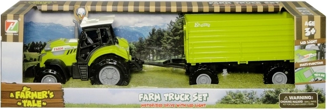 Traktor z przyczepą ze światłem i dźwiękiem