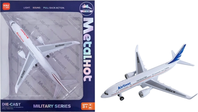 Metalowy model samolotu pasażerskiego Airliner MetalHot ze stojakiem 1:860