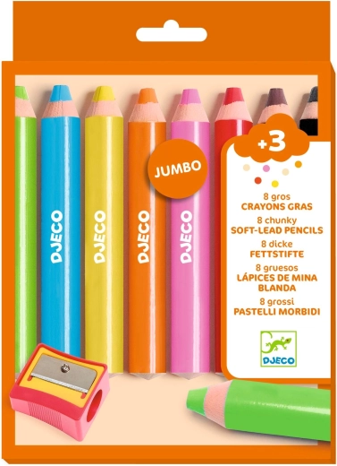 DJECO jaskrawe kredki, 8 szt.
