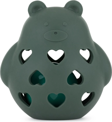 PETITE&MARS silikonowa zabawka z grzechotką miś Bear Basil misty green