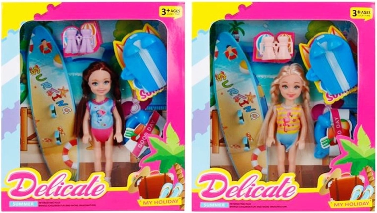 Mini lalka z akcesoriami plażowymi