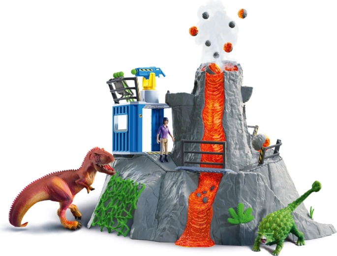 Schleich Dinosaurs wulkan z dinozaurami i badaczką Yuki