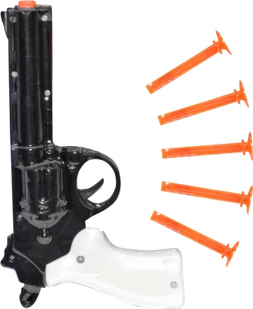 Pistolet na strzałki z przyssawkami 21 cm – zestaw dla dzieci