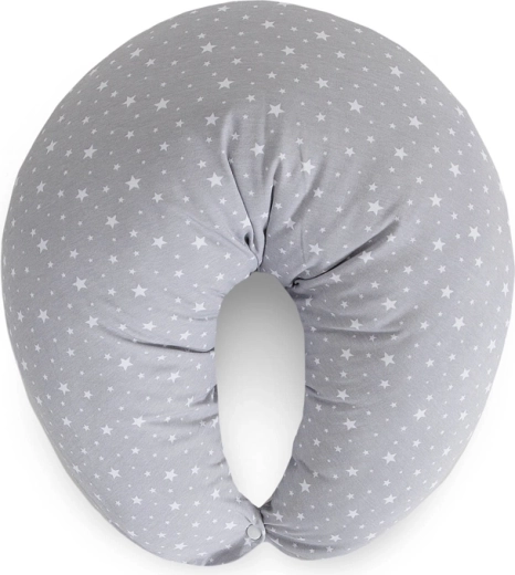 Poduszka do karmienia i ciążowa Ceba baby Huggy basic grey stars 150 × 60 × 37 cm