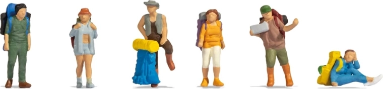 Noch zestaw figurek w podróży z plecakiem (H0)
