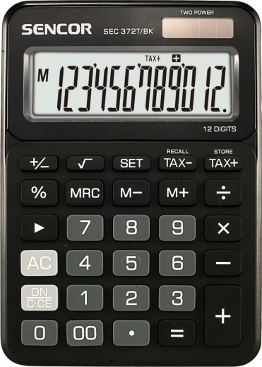 Kalkulator SEC biurkowy z 12‑cyfrowym wyświetlaczem LCD