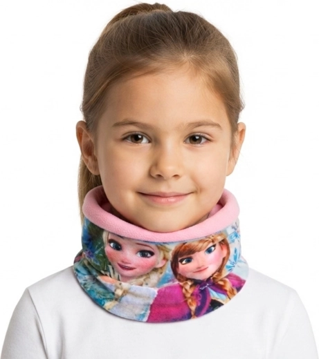 Różowy dziecięcy komin Frozen Elsa i Anna