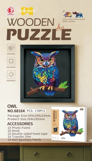 Drewniane puzzle sowa ze 178 elementami