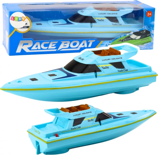 Niebieska łódka motorowa na baterie