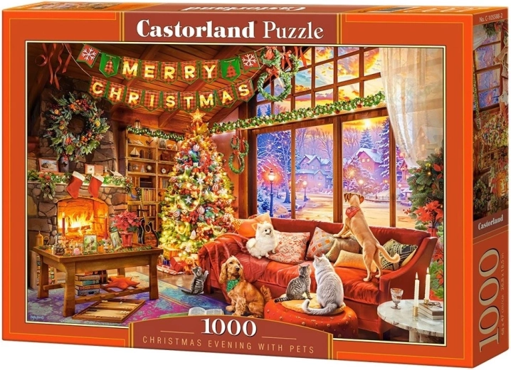 Puzzle Castorland „Wigilijny wieczór ze zwierzętami domowymi” 1000 elementów