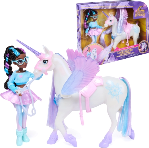 Spin Master Unicorn Academy Layla i jednorożec Glacier Gemstone Magic z efektami świetlnymi i dźwiękowymi