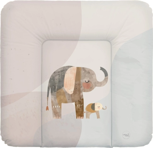 Ceba Baby miękka mata do przewijania na komodę Basic Elephant Family 75 × 72 cm