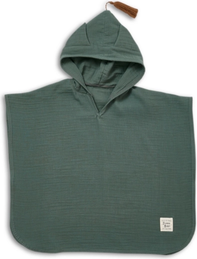 Muślinowe poncho z kapturem Funnababy Ivy Green