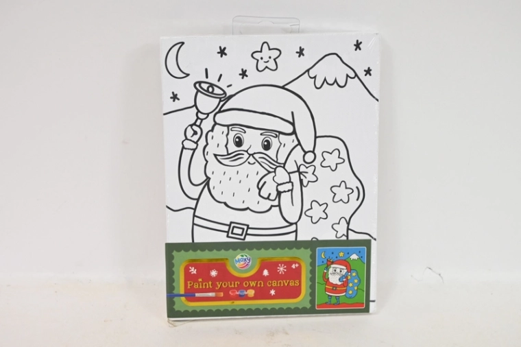 CCG świąteczne malowanie na płótnie Santa Claus 20 × 15 cm z pędzlem i farbami