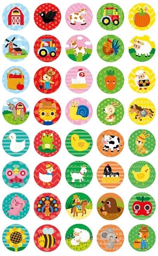 160 naklejek z motywami farmy