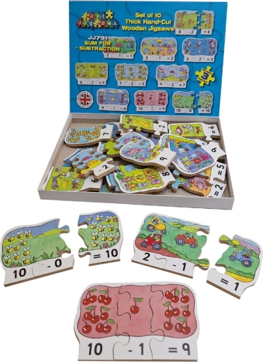Drewniane puzzle Odejmowanie - 30 elementów