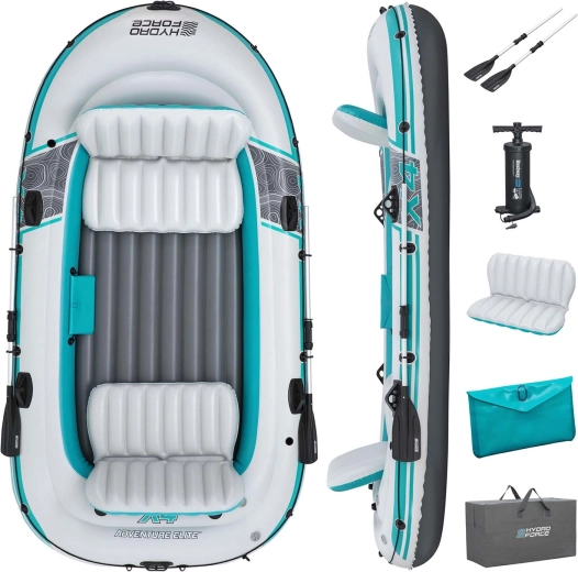 Pontoon BESTWAY Hydro-Force Adventure X4 pro dla 4 osób z zestawem wioseł i pompką