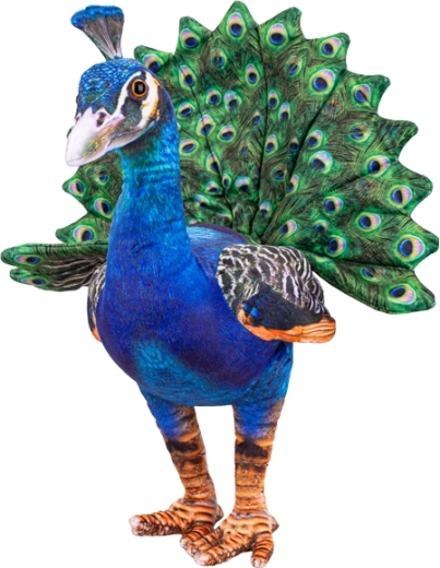 Pluszowy paw 40 cm – realistyczna dekoracja i przytulanka dla dzieci