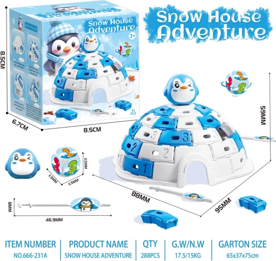 Gra zręcznościowa lodowe igloo z pingwinem