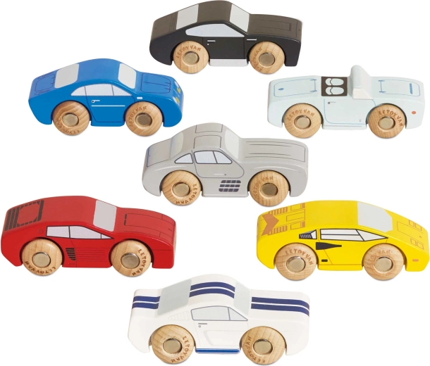 Drewniane sportowe autka Le Toy Van – zestaw 7 szt.