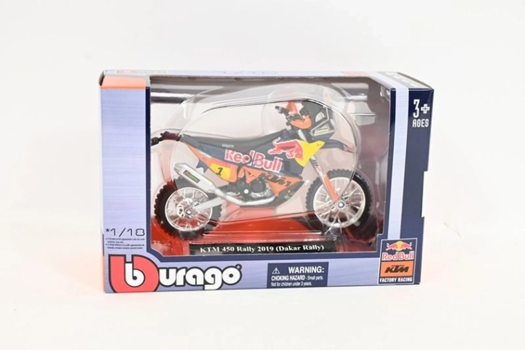 Bburago 1:18 Red Bull KTM 450 Rally Dakar 2019 (numer startowy 1) – model motocykla